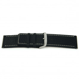 Horlogeband Universeel H125 Leder Zwart 22mm